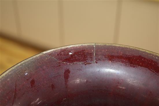 A large Chinese sang de boeuf vase H 61cm